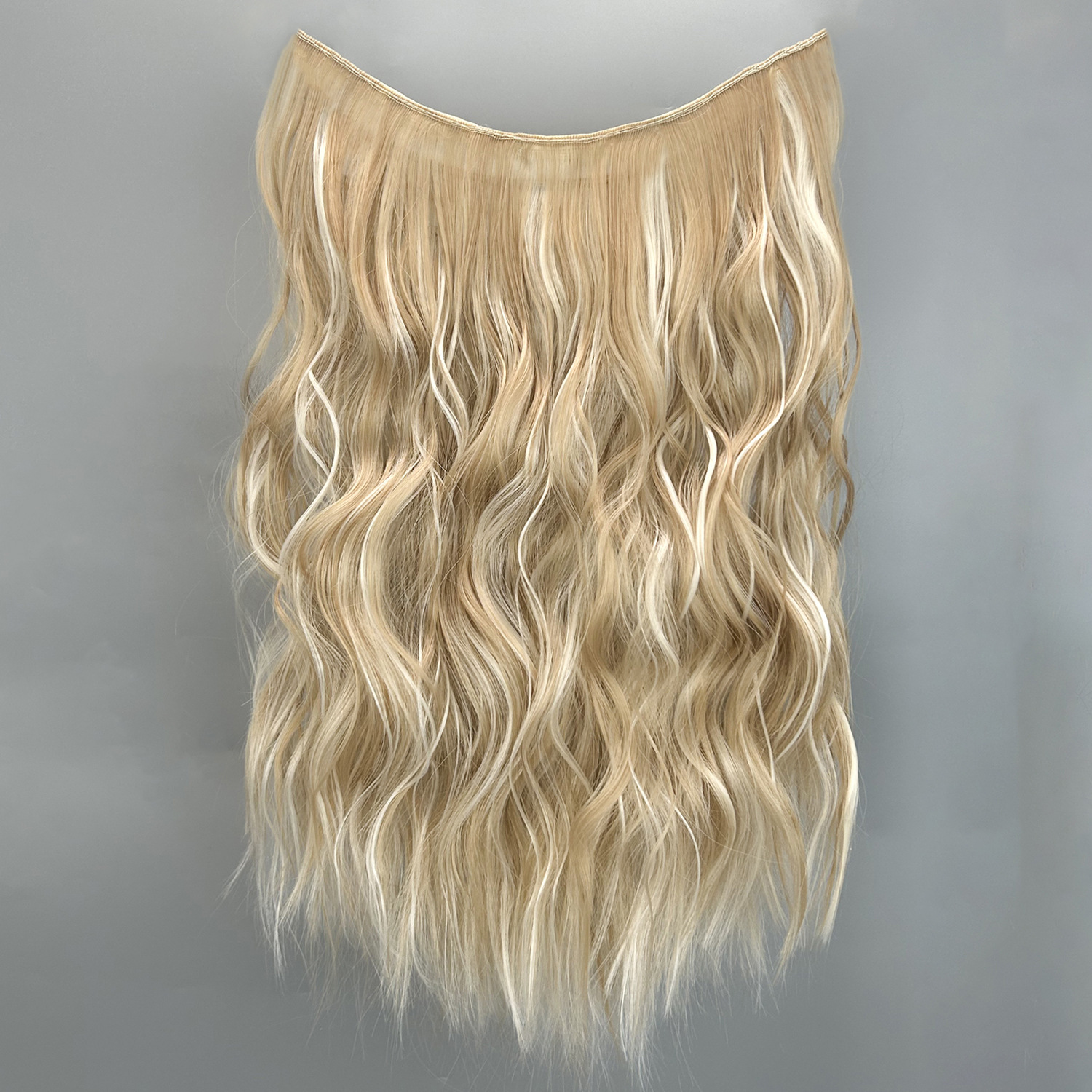 Peruca de cabello rizado en forma de U flácida, aumento de cabello, peruca de cabello simulada de una pieza, cabello largo femenino, cabello invisible sin huellas.