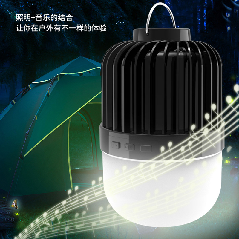 Transfronterizo LED al aire libre camping corte de energía luz de emergencia de carga bombilla Bluetooth bombilla de audio puesto de luz mercado de la noche Luz