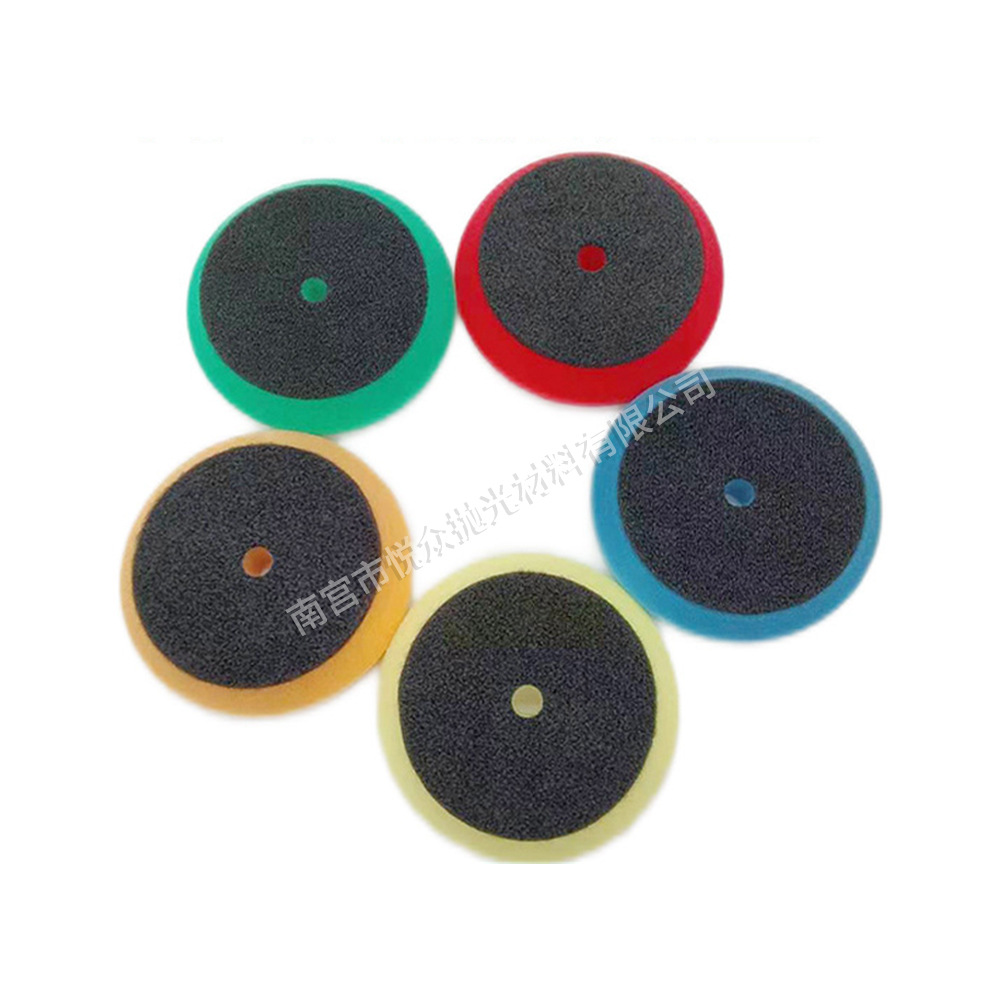 跨境供应汽车美容打蜡海绵轮抛光盘3寸打蜡研磨盘斜边海绵抛光垫