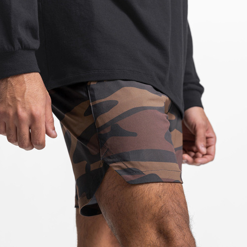 Crazy muscular men's sports quick-drying shorts single-layer splicing loose fitness training European size basketball shorts