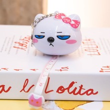 卡通公仔粉色猫卡通猫自动伸缩卷尺包包挂饰软尺钥匙扣精致挂件