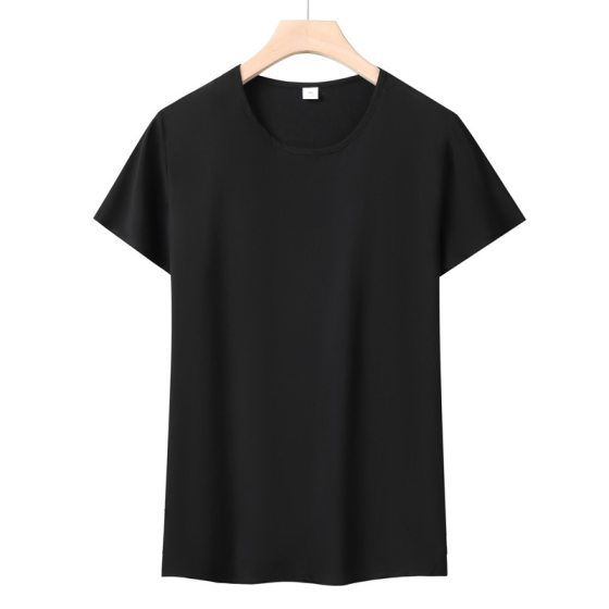 Cotton Silk Pajamas Women's Summer New Short-sleeved T-shirt Solid Color Home Clothes Round Neck Outer Wearing Loose plus size Top