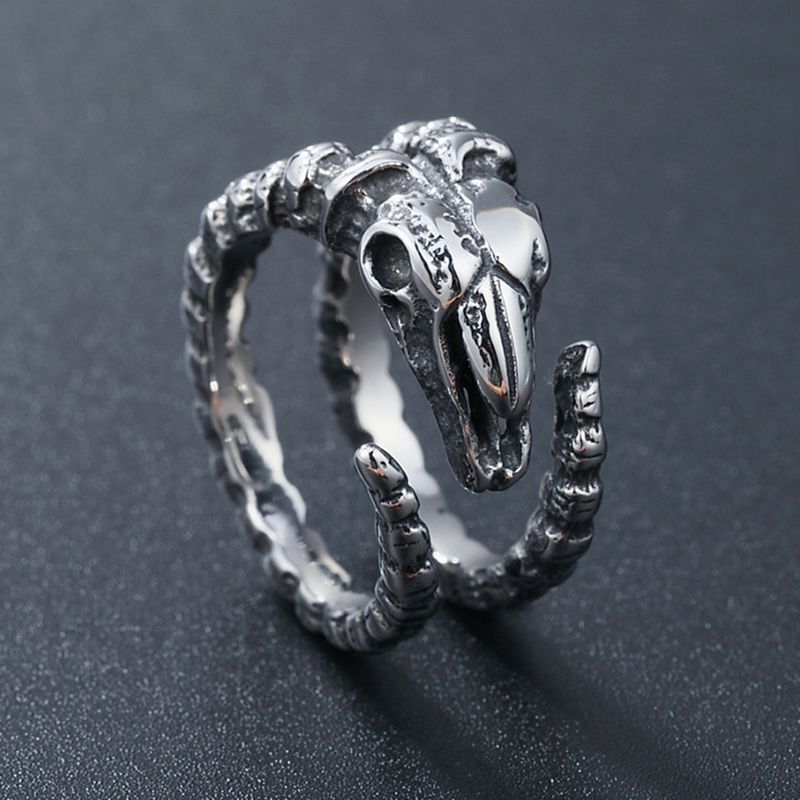 european and american fashion vintage ring animal skull thumb ring nightclub accessories goat head animal ring wholesale