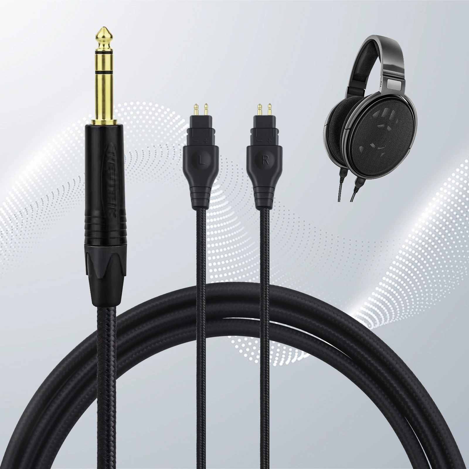 Подтянутый балансный кабель для наушников Sennheiser HD650 HD600 HD580 HD350, подходит для использования