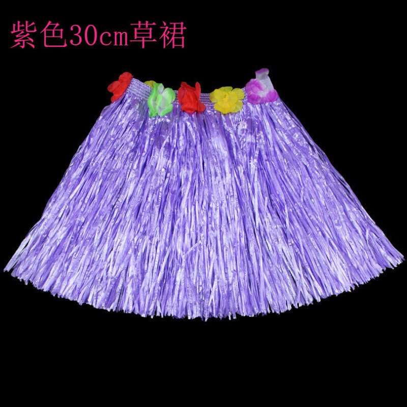 Halloween 30cm de longitud hula disfraz espectáculo de guirlandas hawaiano juego de falda de paja para niños