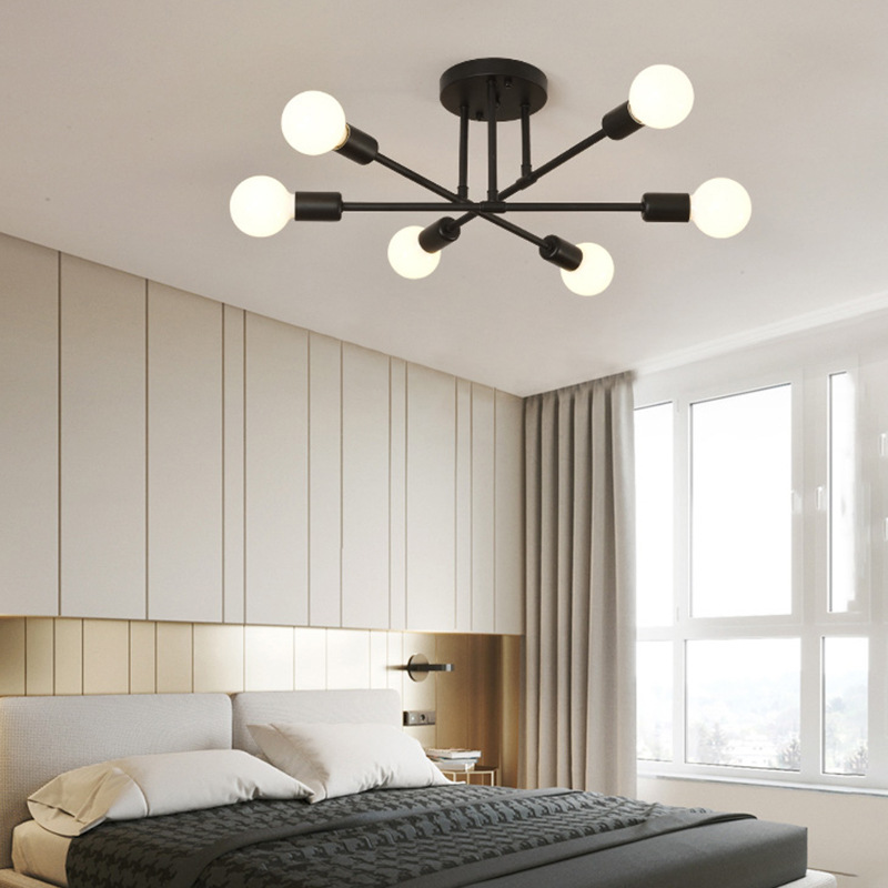 北歐魔豆臥室吸頂燈鐵藝客廳燈簡約家用書房酒店餐廳燈具跨境外貿