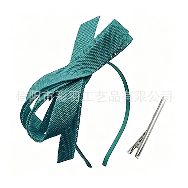 Japanese and European-style elegant bow headband hair accessory, solid color, suitable for horse racing festivals, stage performances, and parties, unique headwear