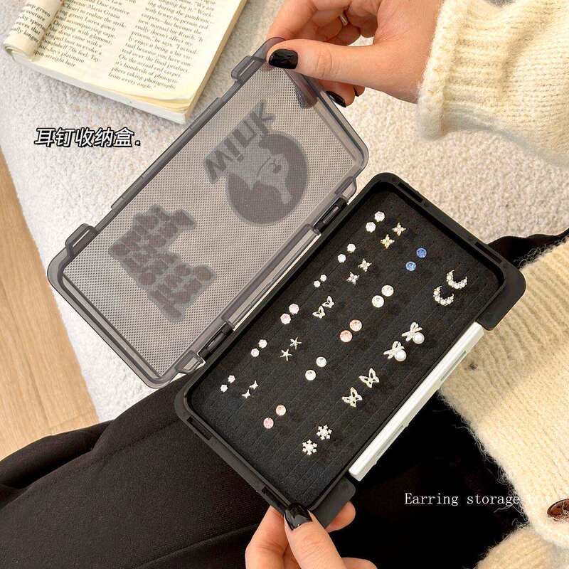 Jewelry box, earring storage box, large-capacity dustproof portable earring accessory organizer box Jewelry box, earring storage box, large-capacity dustproof portable earring accessory organizer box