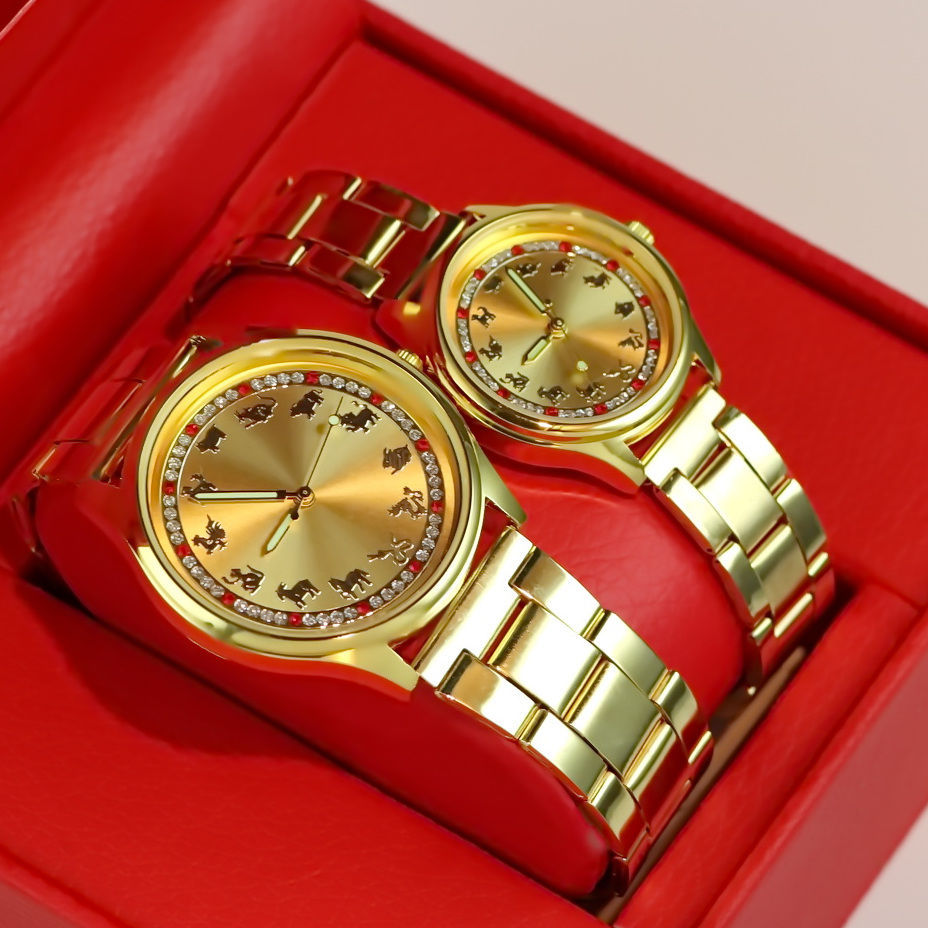 Manufacturer Wholesale Live Broadcast Popular Gift Combination Watch Men's Steel Band Luminous Waterproof Women's Couple Set Watch