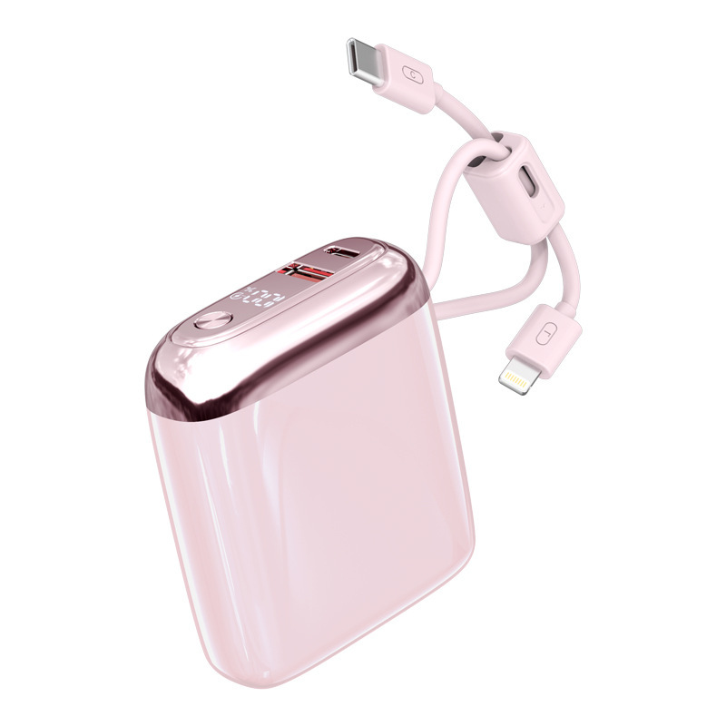 3C 認定超高速充電パワーバンク 10000 mAh ケーブル付きミニコンパクトポータブルパワーバンクギフト|undefined