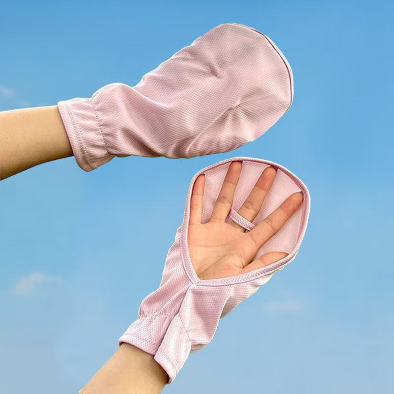 Guantes de protección solar para automóviles eléctricos de ciclismo con seda de hielo transpirable anti-UV conducir al aire libre protección solar delgada image 8