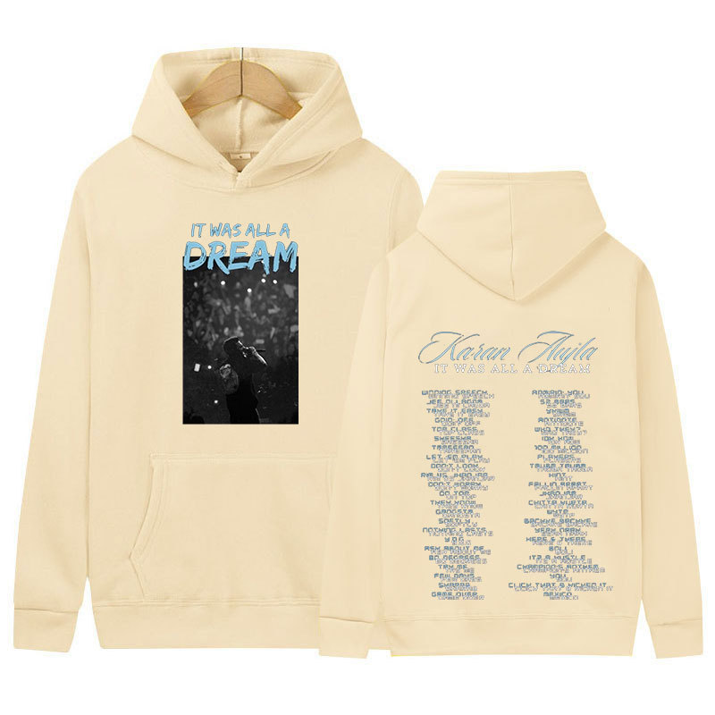 Karan Aujla It Was All A Dream Tour Álbum Suéter para hombres y mujeres Sudadera de moda retro