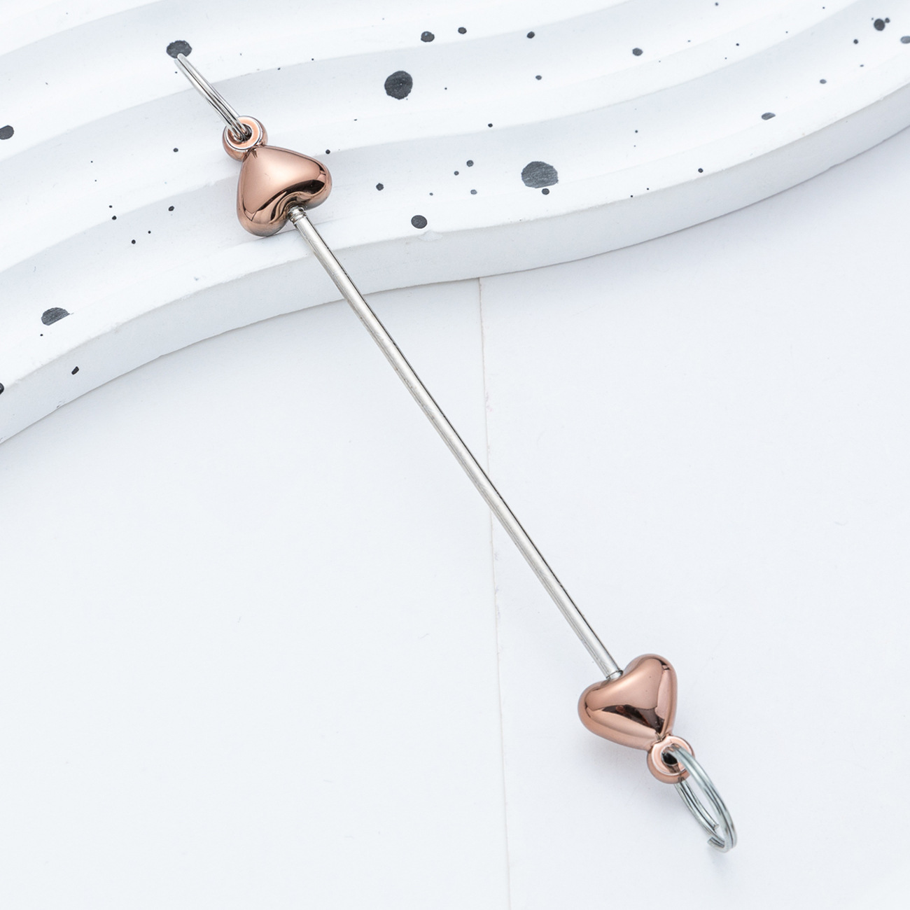 Creativo colgante de accesorios de llavero de amor con cuentas de bricolaje nuevo poste de plástico con cuentas accesorios de llavero con cuentas
