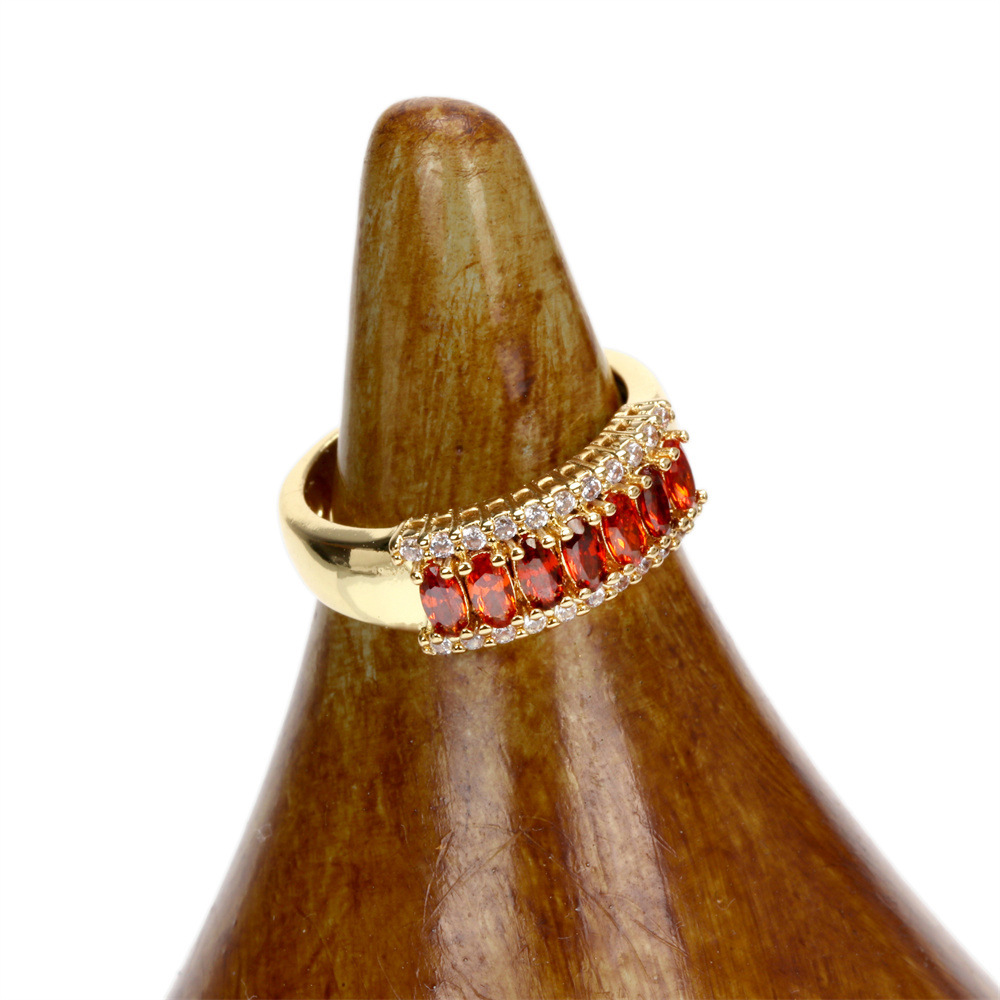 new fashion color inlaid zircon oval diamond copper ring accessoriespicture2