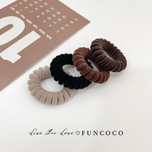 秋冬丝绒质感~大地色系不伤发电话线发圈2021年新款皮筋皮套头绳