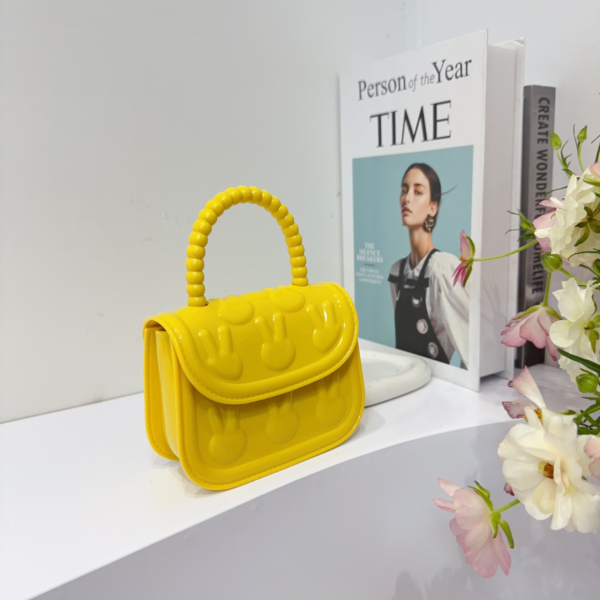 210g Weight Magnetic Buckle Closure Type Top Handle, Chain Strap Type Jelly Bag Bags Type Street, Shopping Occasion PVC Material Solid Color Pattern All Seasons Season Women's Gender Cute Style Square Shape Women's PVC Solid Color Cute Square Magnetic Buckle Jelly Bag 7