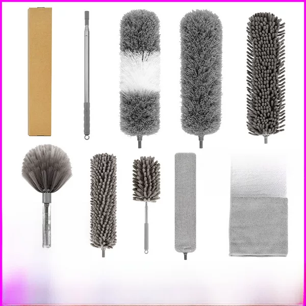 Chicken feather duster household dust removal cleaning ceiling electrostatic adsorption dust cleaning lengthened retractable dust removal duster