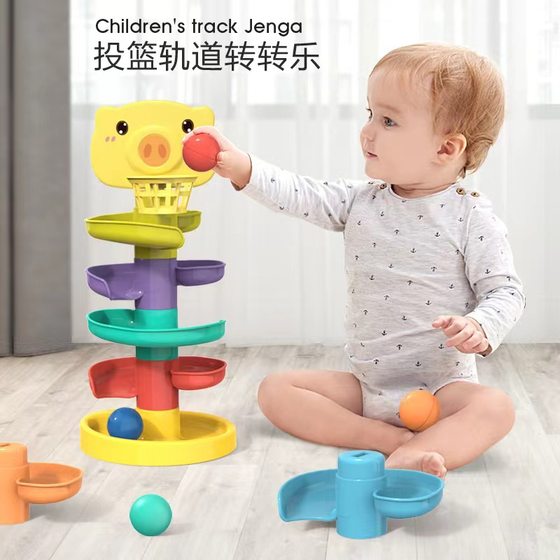 Shooting track turn music Rolling Ball Baby fun stacking music parent-child interactive puzzle gliding early education toys