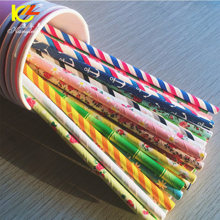 Paper Straws Disposable Paper Straws Colorfulful Stripes Kidsren's Birthday Disposable Colorful Paper Straws Juice Biodegradable