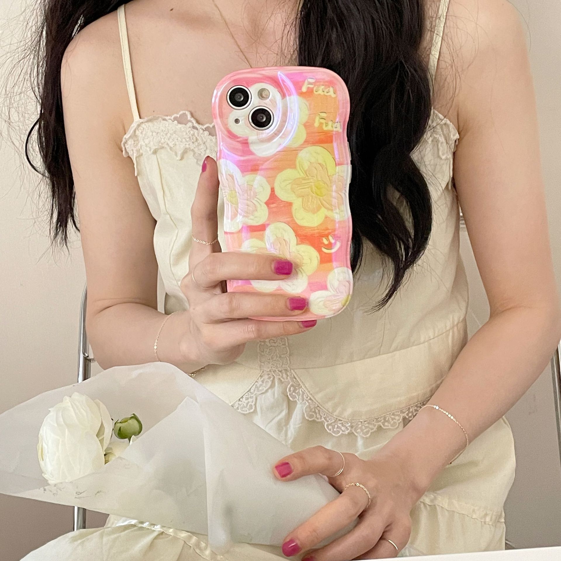 Title 14, Nuova pittura a olio Fiori Gialli e Bianchi cop...