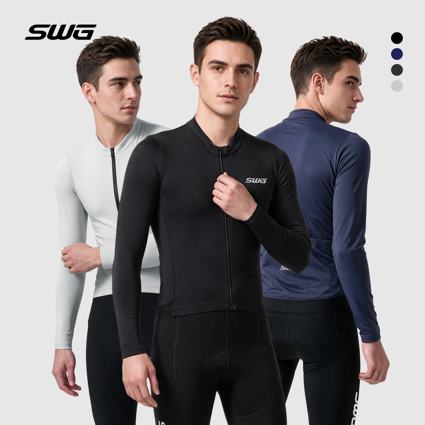 Swg Mingsheng Cycling Clothing Autumn and Winter Bicycle Fleece-Lined Thickened Long-Sleeve Cycling Jersey [Haoyu Fleece Cycling Clothing]