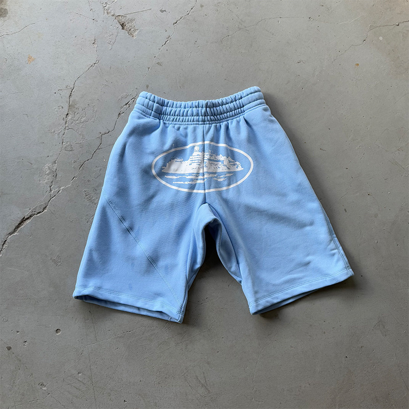 Corteiz American Street Hip Hop Print Knitting Shorts Pantalones de guardia de cinco puntos sueltos de verano de marca de moda para hombres