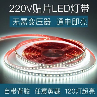 220V Light Strip Led Line Light High Voltage Linear Soft Light Strip Self-Adhesive Household Ceiling Wine Cabinet Aluminum Groove Linear Light