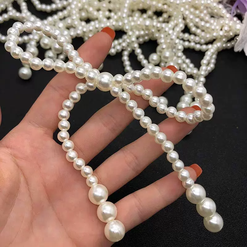 Iins网红珍珠串蝴蝶结蛋糕摆件diy箱包钥匙扣鞋带服装头饰配饰
