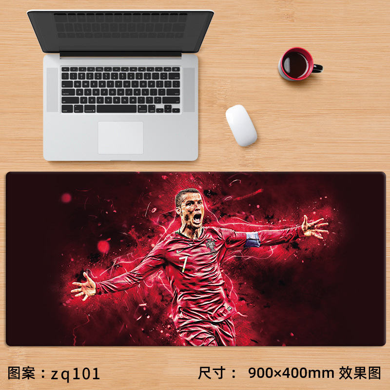 Alfombrilla de ratón nueva de Cristiano Ronaldo, extra grande, de fútbol, Messi, Bayern, La Liga, para juegos, e-sports, con reposamuñecas, para escritorio de computadora