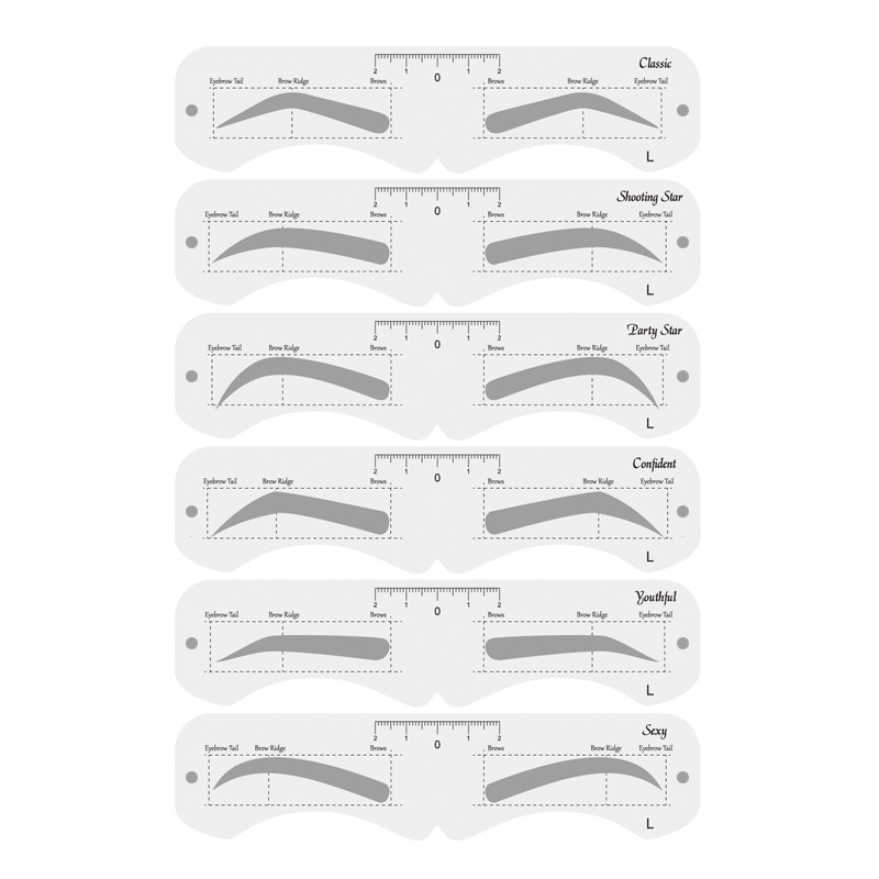 Exportar herramienta de dibujo de cejas para principiantes Tarjeta de cejas de una pieza Tarjeta de cejas Doble Tarjeta de cejas simétrica Tarjeta de cejas tamaño multiusos bolsa de tarjetas de cejas