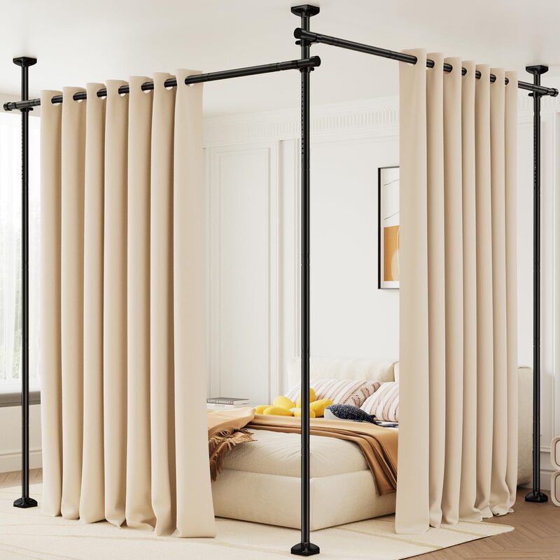Floor-to-ceiling partition for cross-border factories, no-drill screen room divider, partition rod for beauty salons and rental properties, floor-standing partition Floor-to-ceiling partition for cross-border factories, no-drill screen room divider, partition rod for beauty salons and rental properties, floor-standing partition