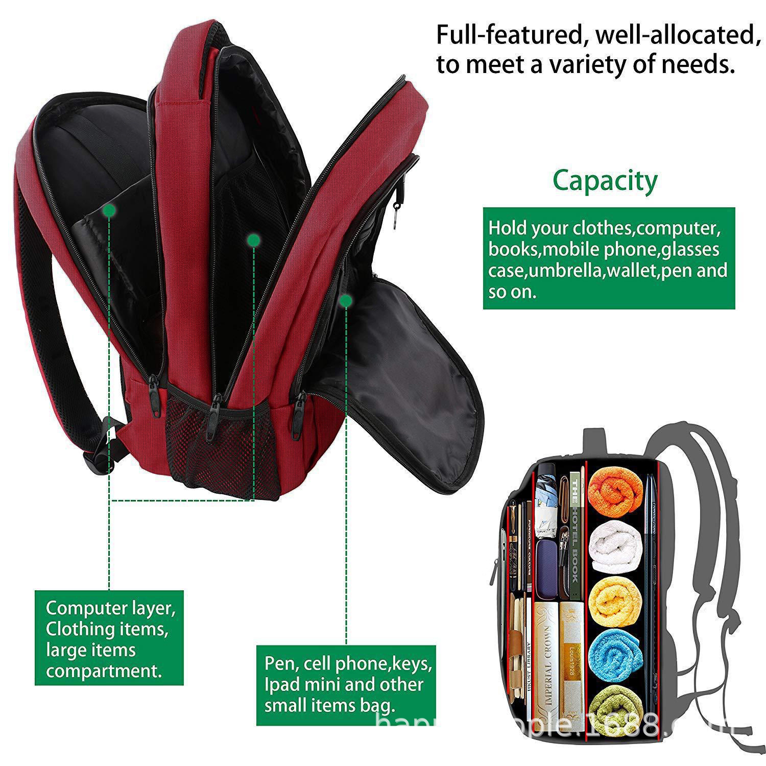 Source Factory Mochila transfronteriza Mochila de negocios de gran capacidad de sensación avanzada para hombres Computadora portátil de viaje