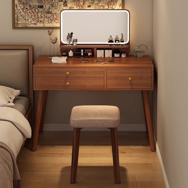 Nuevo estilo chino dormitorio moderno y simple 2025 nuevo lujo ligero de alta sensación de escritorio pequeño mesas de maquillaje en uno