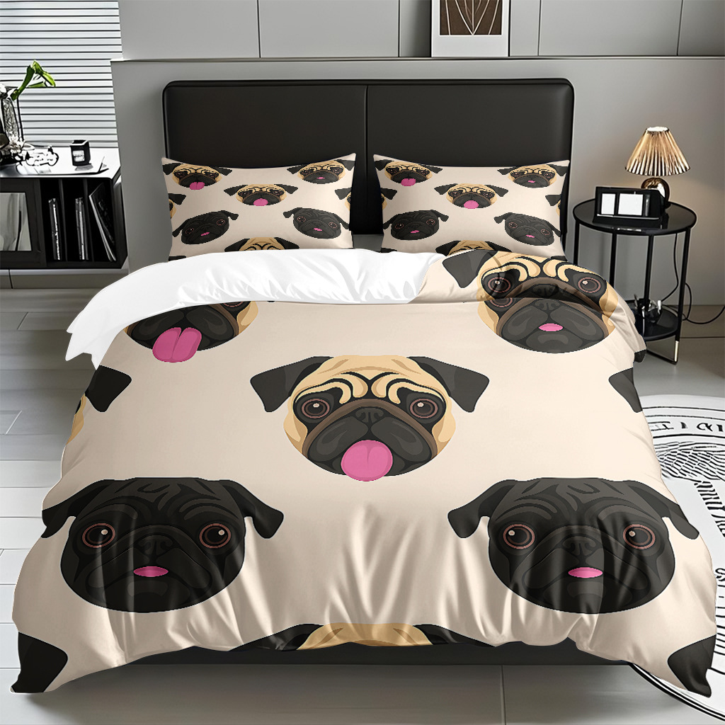 Fábrica directa para textiles caseros moles lindos cachorros impresión digital colcha colcha TEMU / JIT