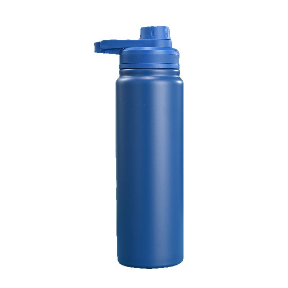 Nueva doble capa de acero inoxidable botella espacial cubierta de boca inclinada portátil al aire libre botella deportiva vacío taza de aislamiento de calor