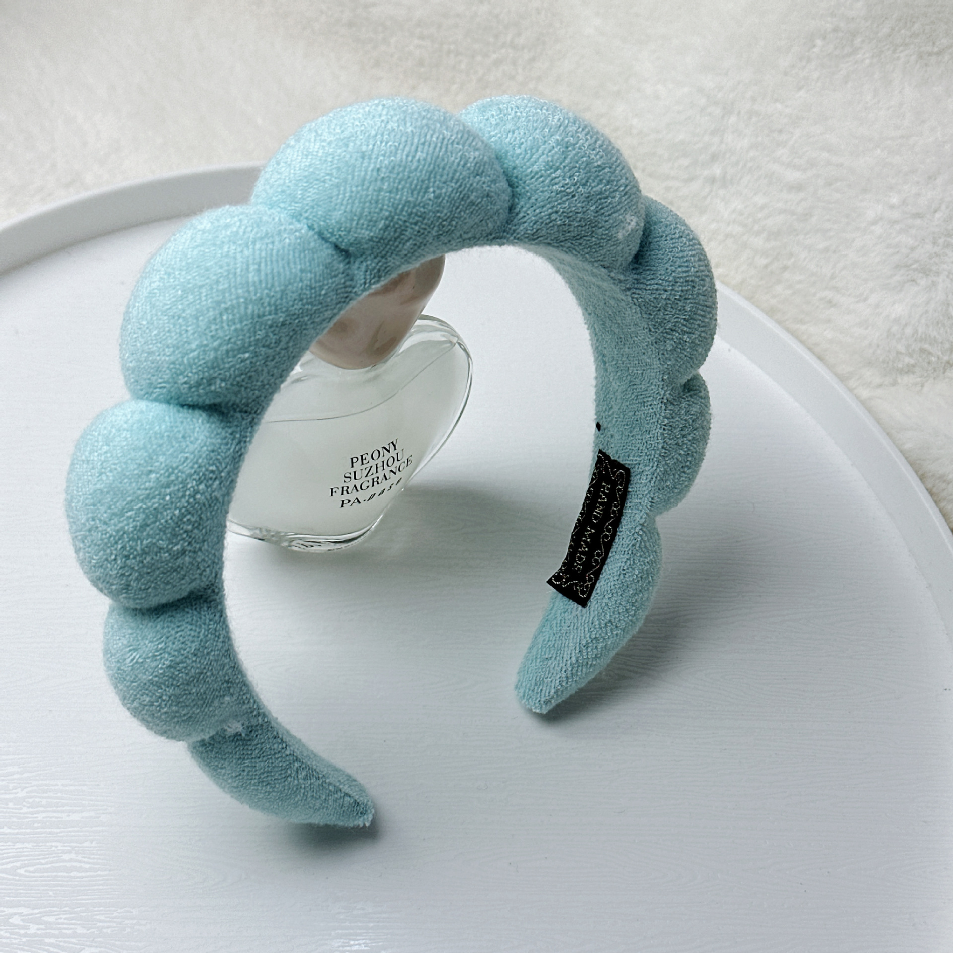 Diadema de Esponja tipo Nube de Tela para Lavado de Cara