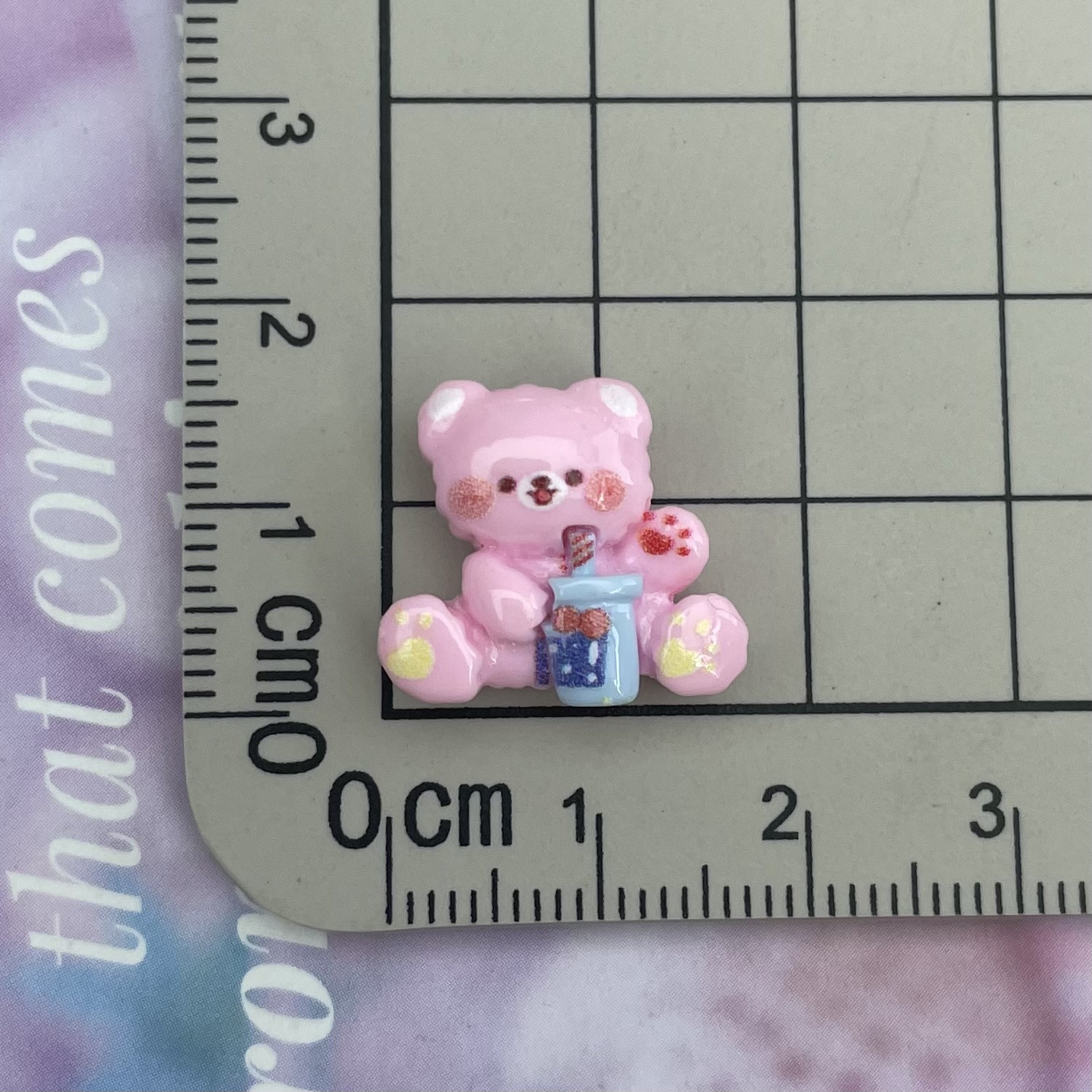 12 * Oso de té de leche rosa