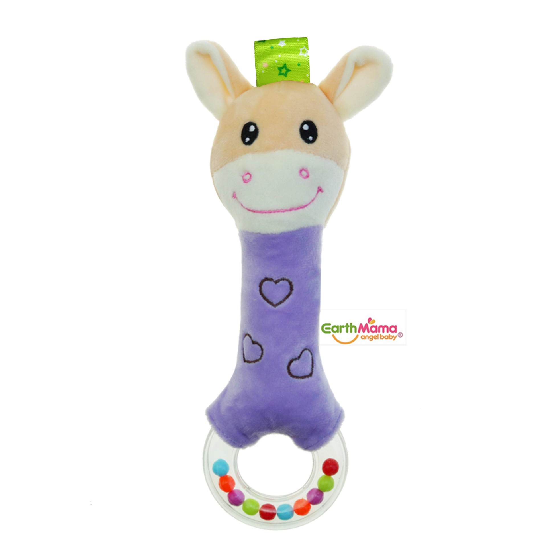 Fábrica al por mayor Earthmama anillo sonajero padre-hijo calmante juguete agarrar felpa sonajero