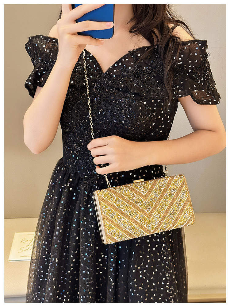 2025 Cross-border new dinner bag, European and American women's handbag, diamond-encrusted banquet clutch, evening dress bag, women's bag Item Picture