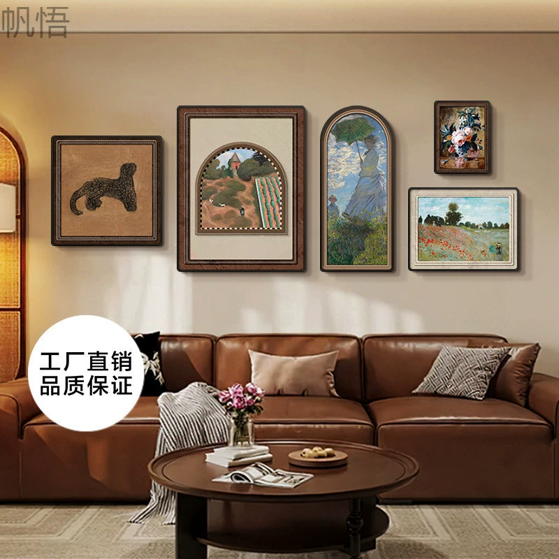 Среднее искусство висит роспись высокого уровня гостиная диван фон декоративная роспись ретро комбинация нишевые фрески ресторана
