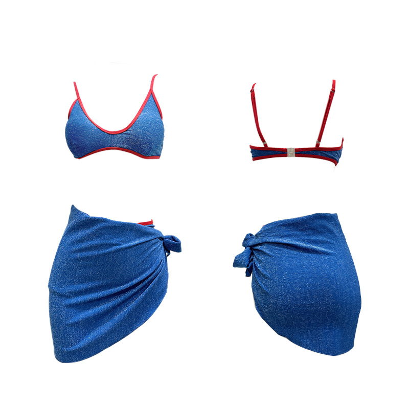 Nuevo traje de baño bikini mujer chica caliente estilo sexy dividido traje de tres piezas celebridad de Internet playa playa aguas termales foto traje de baño