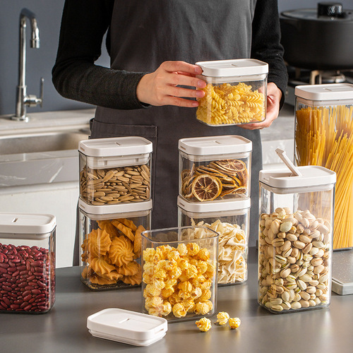 PET sealed cans grain storage cans kitchen food grade transparent plastic boxes snack dry goods storage cans