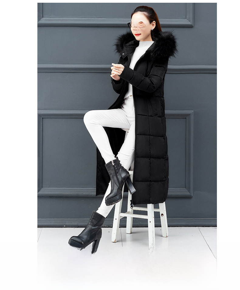 Cotton women autumn and winter New Korean version of the extended knee Warm jacket cotton suit female plus size loose solid color fur collar cotton jack_voghion.com