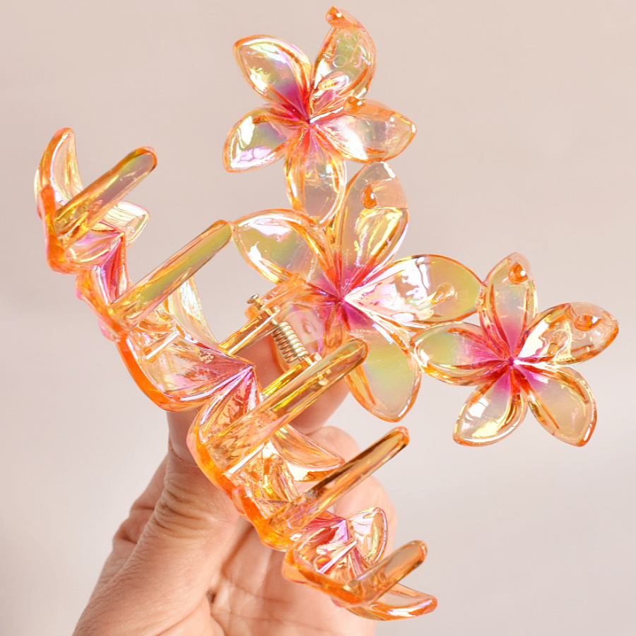86g Weight Hair Clip, Hair Claws Hair Accessories Type 1 Piece Quantity Holiday, Daily, Selfie Occasion Plastic Material Flower, Fish, Shark, Plumeria Pattern All Seasons Season Women's Gender Cute Style Cute Women's Flower Fish Shark Plastic Hair Clip Hair Claws 11