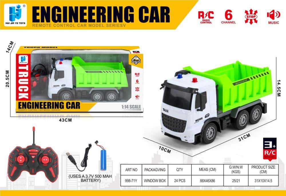 Vehículo de transporte controlado remoto para niños camión de concreto camión volca modelo de simulación de ingeniería juguete eléctrico grande