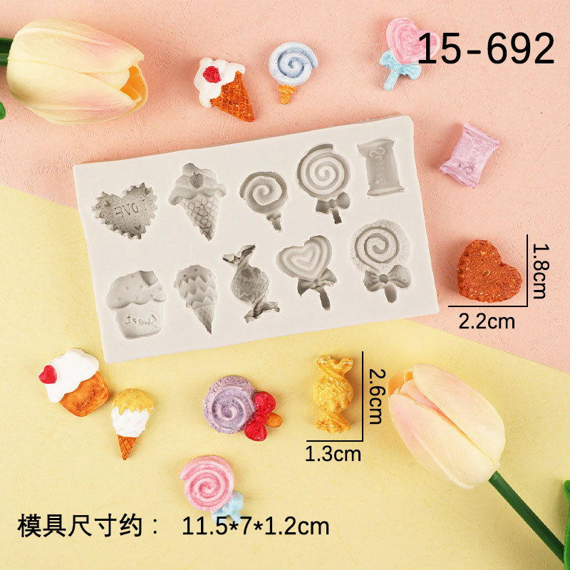 Lollipop caramelo helado modelado molde de silicona hecho a mano galleta del chocolate decoración la torta