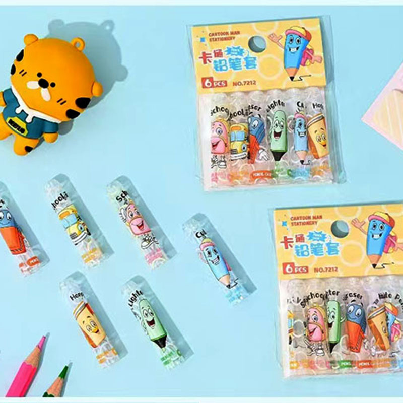 透明な鉛筆の帽子の漫画の筆のカバーのかわいい筆の蓋の延長器の小学生の鉛筆の保護の蓋の筆の帽子の卸売り|undefined