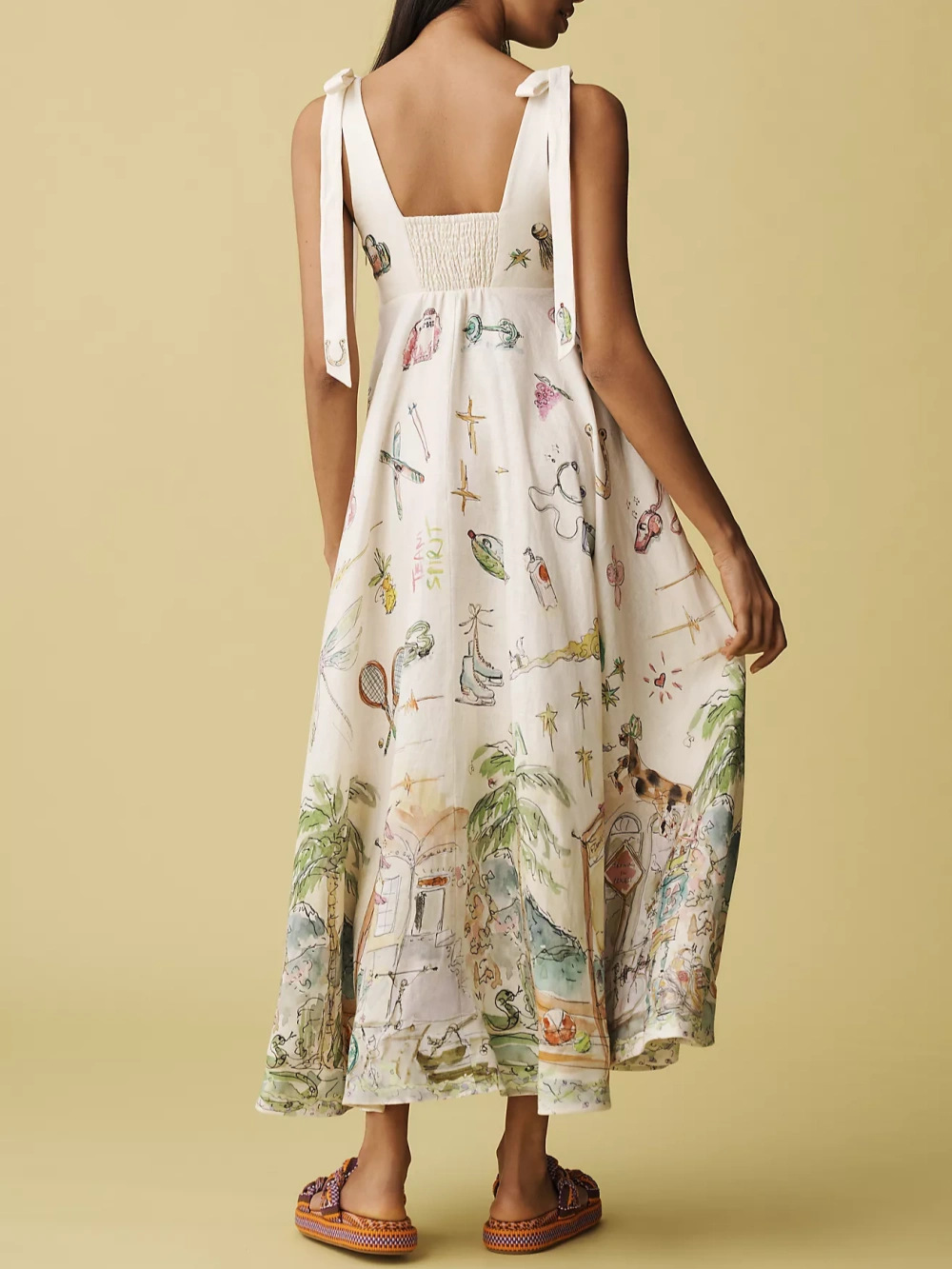 Women's Clothing Women's Fashion Printed Sundress Midi Skirt Style Vacation Wear Spring Summer For Formal & Casual For Women_ecoleips.com
