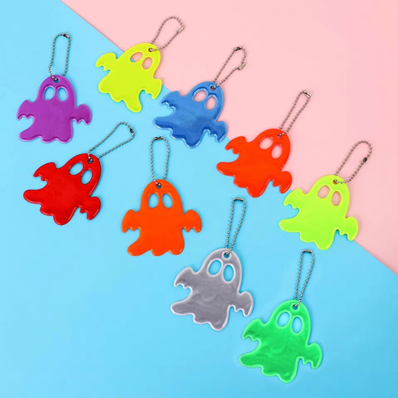 Halloween Gift Ghost Reflective Pendant Safety Warning Keychain