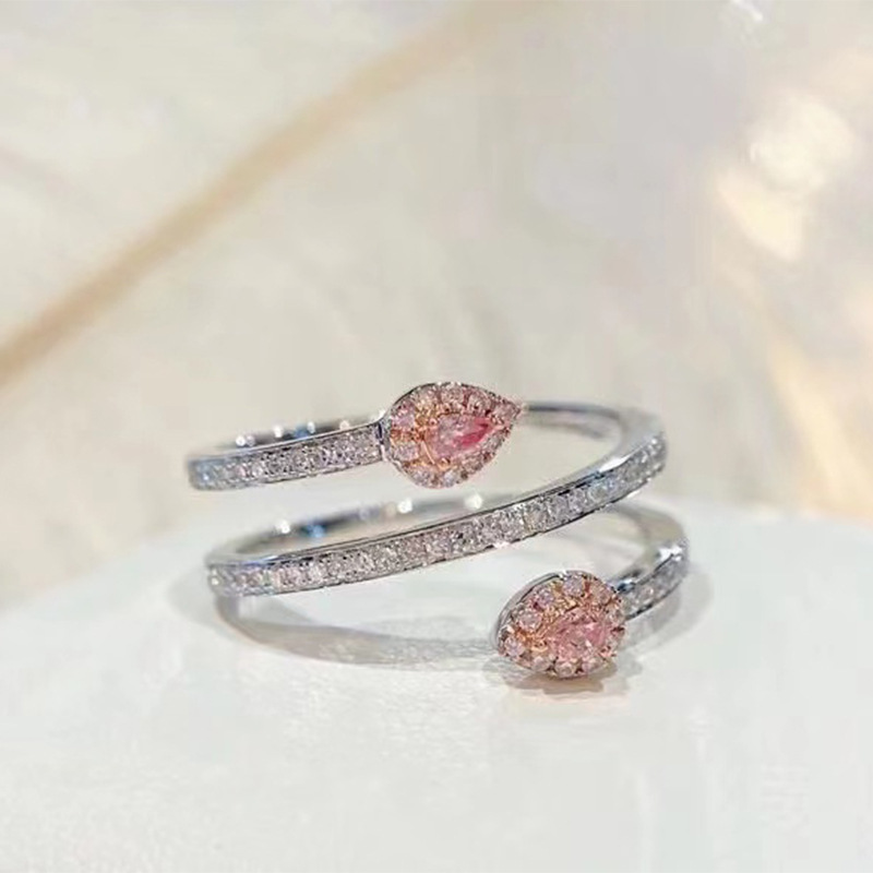 9g Weight Zircon Inlay Material Rings Classification 925 Sterling Silver Zircon Heart Shape Rings